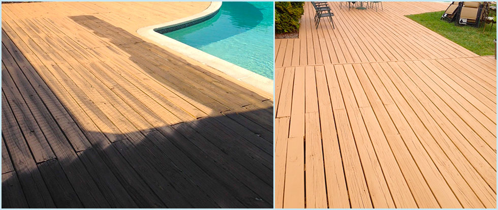 Swimming Pool Decking Before & After